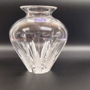 Carnegie Royal Doulton Crystal Cut Glass Vase Czech Republic Vintage 6 1/4"